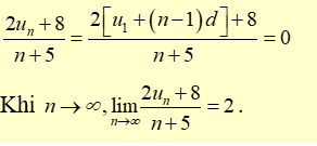 Cho cấp số cộng Un xác định bởi u_2} + {u_7} = 10 và {u_3} + {u_9} = 13 (ảnh 2)