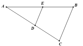 Cho hình vẽ, biết BC // DE Theo định lí Thalès, tỉ số nào sau đây là sai? (ảnh 1)