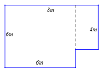 Tính diện tích của mảnh vườn có hình dạng và kích thước như hình vẽ? (ảnh 2)