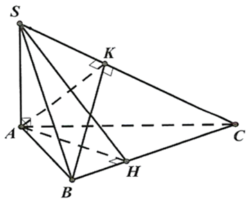 Cho hình chóp S.ABC có đáy là tam giác ABC vuông tại A và SA vuông góc (ABC). Khi đó: (ảnh 1)