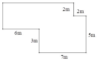 Một mảnh vườn có dạng hình dưới đây. Tính chu vi diện tích mảnh vườn. (ảnh 1)