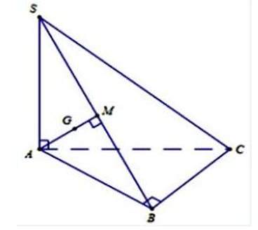 Cho hình chóp S .ABC  có đáy ABC là tam giác vuông tại B , SA vuông góc với mặt đá (ảnh 1)