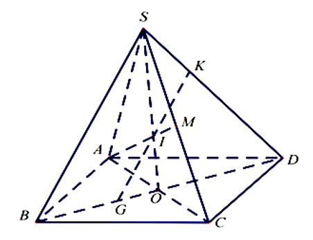 Cho hình chóp 𝑆.𝐴𝐵𝐶𝐷 có đáy 𝐴𝐵𝐶𝐷 là hình bình hành. Gọi 𝐺 là trọng tâm tam giác 𝐴𝐵𝐶 (ảnh 1)