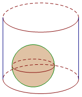 Một bình hình trụ có đường kính đáy 1dm, chiều cao 0,8dm bên trong có chứa viên bi hình cầu có bán kính 3cm. Hỏi phải đổ vào bình bao nhiêu lít nước để nước đầy bình? (làm tròn đến chữ số thập phân thứ nhất) (ảnh 1)