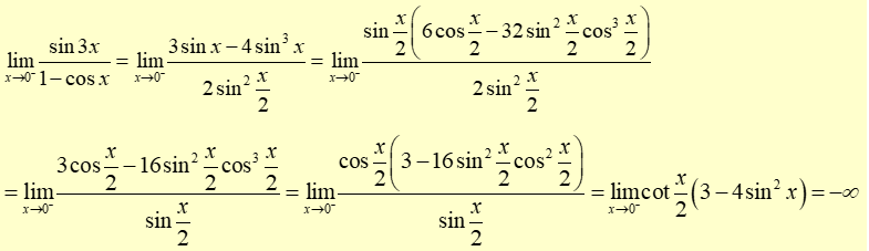 Giá trị của lim sin 3x / 1 - cosx bằng (ảnh 2)