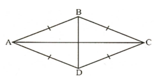 Chứng minh tứ giác dưới đây là hình thoi theo dấu hiệu nào? (ảnh 1)