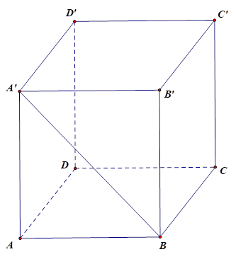 Cho hình lăng trụ đứng ABCD.A'B'C'D' có đáy là hình vuông cạnh 2a. Tính thể tích V của khối lăng trụ đã cho theo a, biết A'B = 3a (ảnh 1)