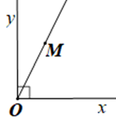 Cho góc xOy= 90 độ và điểm M nằm trong góc đó. Khẳng định đúng là (ảnh 1)