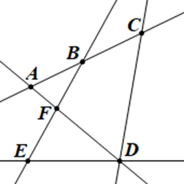 Trong hình vẽ dưới đây có bao nhiêu bộ ba điểm thẳng hàng? (ảnh 1)