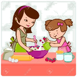 Mother And Daughter Cooking In The Kitchen. Royalty Free SVG, Cliparts,  Vectors, And Stock Illustration. Image 41833071.