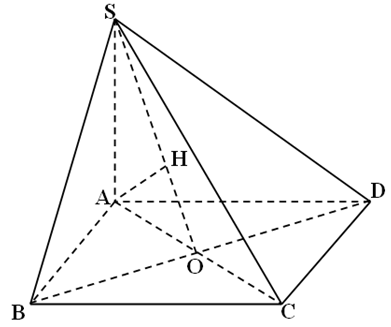 Cho hình chóp S.ABCD có đáy là hình vuông tâm O, SA vuông góc với mặt đáy. Hỏi mệnh đề nào sau đây là sai? (ảnh 1)