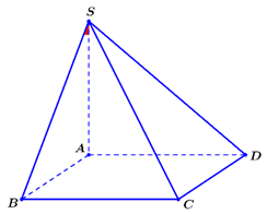 Cho hình chóp SABCD có đáy ABCD là hình chữ nhật  và SA vuông góc (ABCD). Góc giữa đường thẳng SB và mặt phẳng (SAD) là góc nào trong các phương án dưới đây? (ảnh 1)