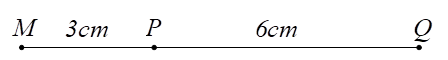 Cho đoạn thẳng PQ có độ dài bằng 6 cm. Trên đường thẳng PQ xác định điểm M sao cho PM = 3 cm Hỏi điểm M có phải là trung điểm của đoạn thẳng PQ không? (ảnh 2)
