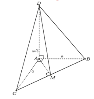 Cho tứ diện ABCD có AB,AC,AD đôi một vuông góc với nhau. Biết rằng AB = AC = a,AD = a căn bậc hai của 3 . Khi đó (ảnh 1)