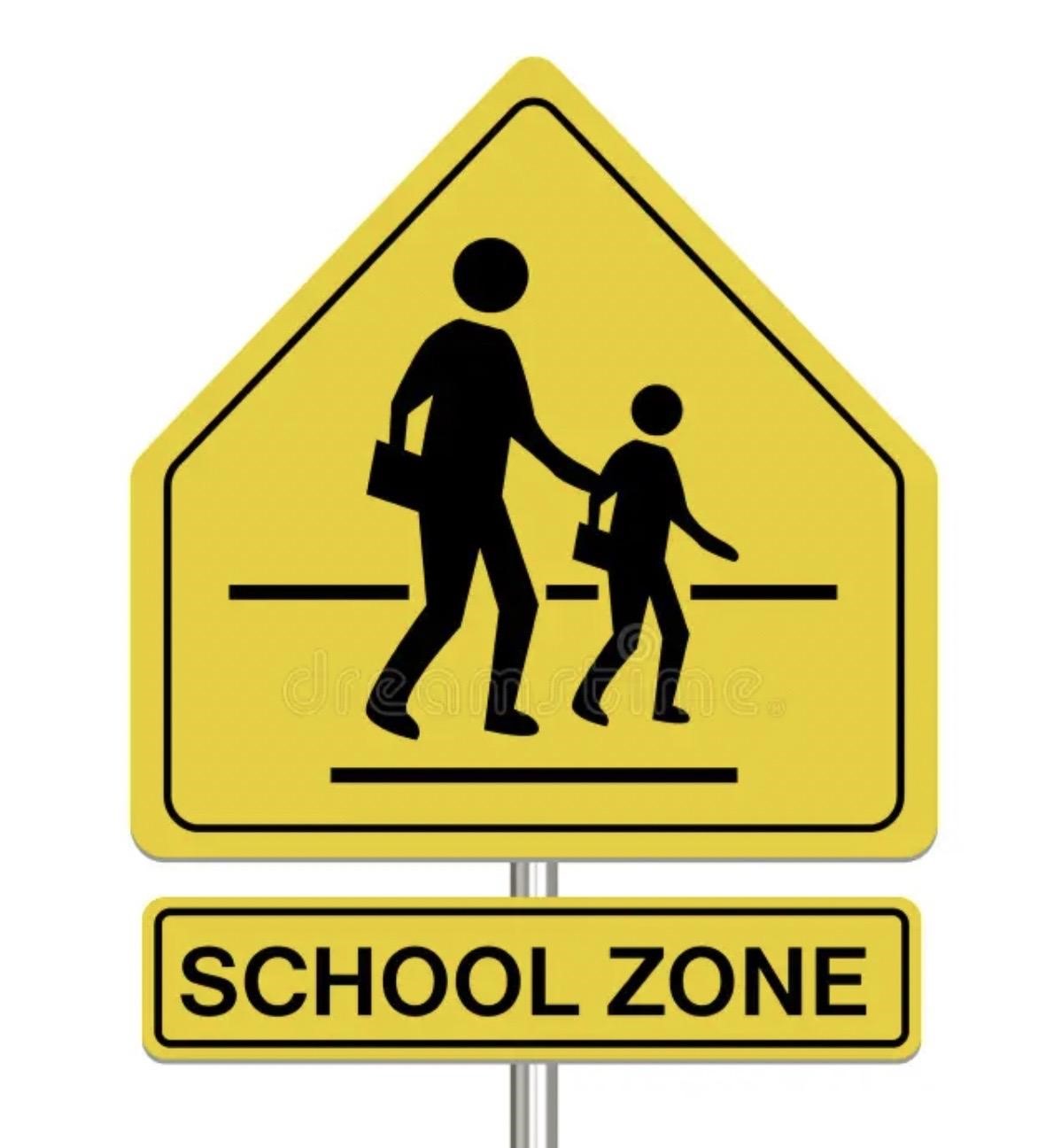 What should drivers do when they see this sign?  A. Speed up because there are no students. B. Stop their cars immediately. C. Turn left to avoid the school area. D. Slow down because there might be students nearby. (ảnh 1)