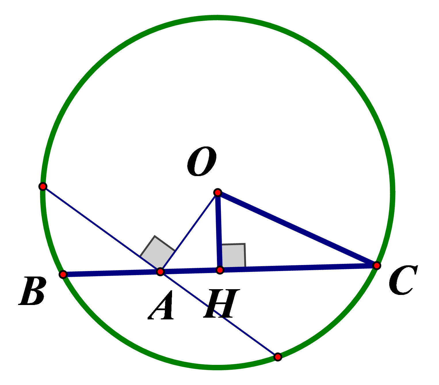 Ta có \({\rm{OH}} \bot {\rm{BP (ảnh 1)
