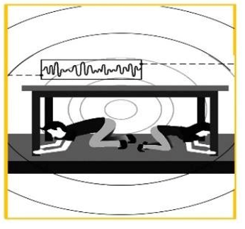 What does the sign on the right say?   A. Hide yourself here when playing ‘hide and seek’. B. Hold the legs of the table to keep your balance. C. Get under a table in case of earthquake. D. Stay side by side to support each other. (ảnh 1)
