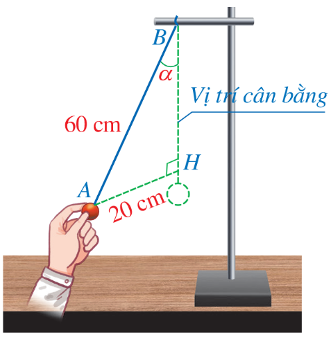 Treo quả cầu kim loại nhỏ vào giá thí nghiệm bằng sợi dây mảnh nhẹ không dãn. Khi quả cầu đứng yên tại vị trí cân bằng, dây treo có phương thẳng đứng. Kéo quả cầu khỏi vị trí cân bằng một đoạn nhỏ rồi buông ra thì quả cầu (ảnh 1)