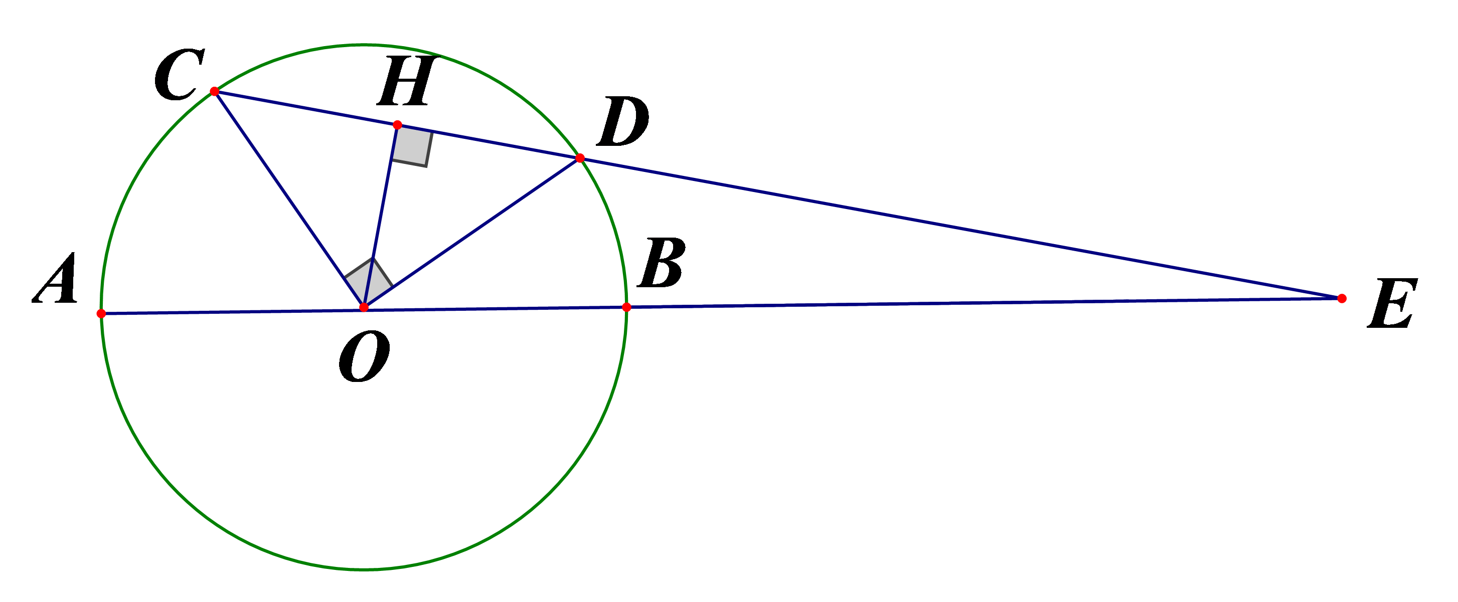 Ta c&oacute; \(\widehat {COD} = 90^\circ \) (gt) (ảnh 1)