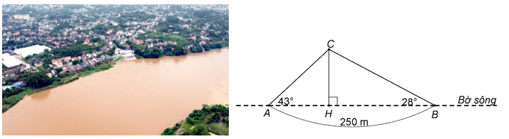 a) Đúng. Khoảng cách của cồn và bờ sông hai người đứng chính là độ dài đoạn thẳng \(CH.\) (ảnh 1)