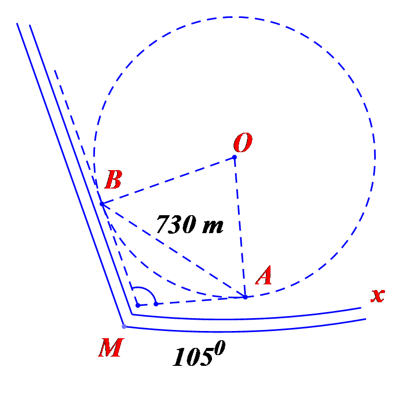 Vậy b&aacute;n k&iacute;nh đường tr&ograve;n \(\left( O \right)\) l&agrave; \(599m\). (ảnh 1)