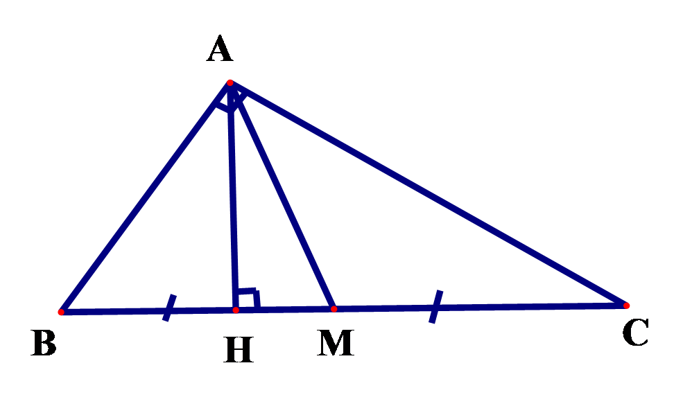 Ta c&oacute; \(BH = HC = \frac{{BC}}{2} = 6:2 = 3\); (ảnh 1)