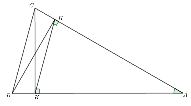 Vậy đẳng thức: \(\sin A = \sin B + \sin C\) kh&ocirc;ng xảy ra. (ảnh 1)