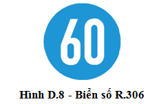 Biển báo giáo thông R.306 (hình bên ) báo tốc độ tối thiểu cho xe cơ giới. Biển có hiệu lực bắt buộc các loại xe cơ giới vận hành với vận tốc không nhỏ hơn trị số ghi trên biển trong điều kiện giao thông thuận lợi và an toàn. (ảnh 1)