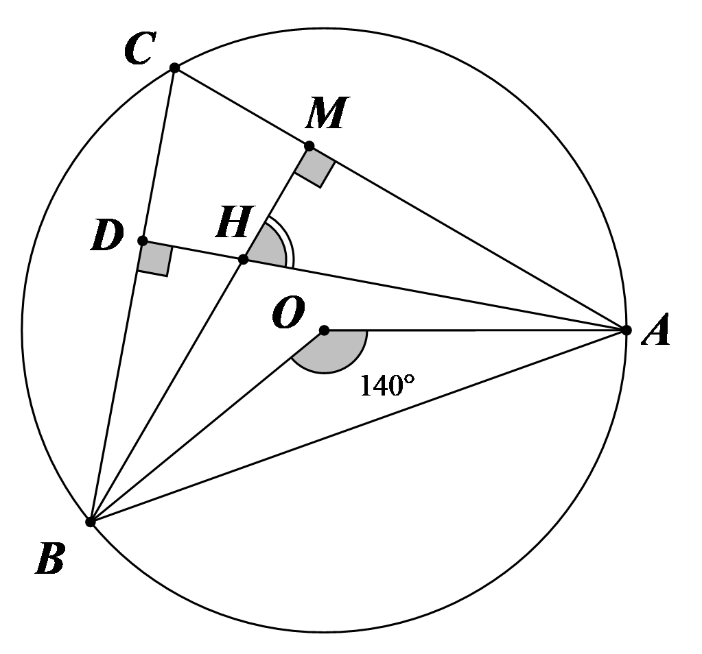 Lời giải  Chọn B     Ta c&oacute; \(\widehat {ABC} = \frac{1}{2}\w (ảnh 1)