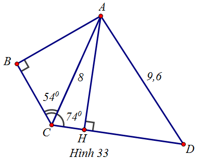 Trong hình 33: \[AC = 8\,cm,\,\,AD = (ảnh 1)