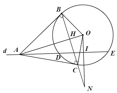 a) Ta có \(AC\), \(AH\) là tiếp tuyến c (ảnh 1)