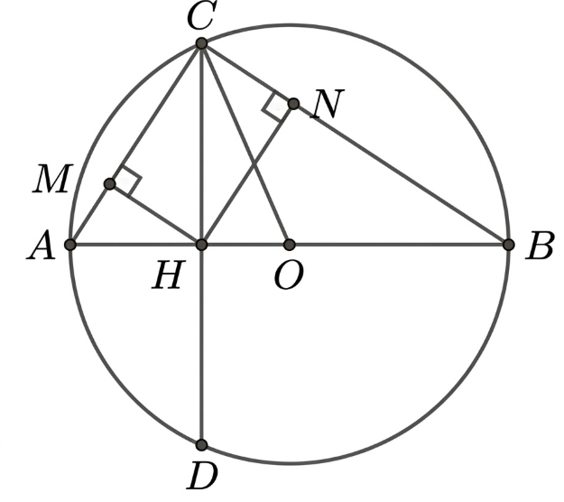 a) Đ&uacute;ng.  C&oacute; \[\Delta OMN\] c&acirc;n tại \[O\] c&oacute; \[OK\] vu&ocirc;ng g (ảnh 1)
