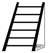 Một cái thang dài 4 cm đặt dựa vào tường, biết góc giữa thang và mặt đất là \({60^^\circ }\). Khoảng cách (ảnh 1)