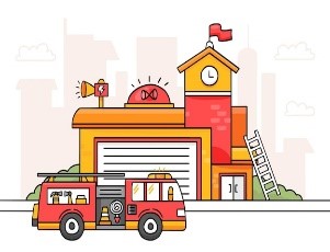 You can see lots of fire trucks in this place.	 (ảnh 1)