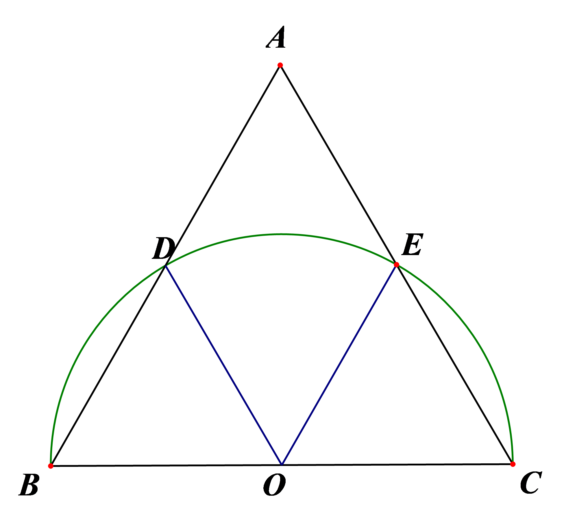 a) Nối \(O\) với \(A\). X&eacute;t tam gi&aacute;c \(AOB\) v&agrave; tam gi&aacute;c \[AOC\]c&oacute;: (ảnh 1)