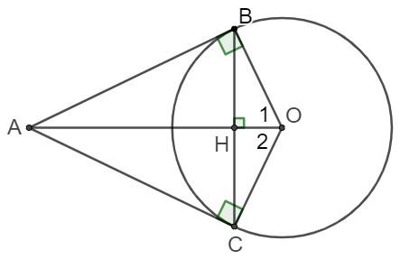 Cho đường tròn (O) dây BC khác đường kính, qua O kẻ đường thẳng vuông góc với BC cắt tiếp tuyến tại B của đường tròn ở A Chứng minh rằng AC la tiếp tuyến của đường tròn (O). (ảnh 1)