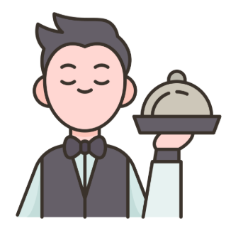 cashier Từ được cho là “cashier” (thu ngân) → Trong hình là một người phục vụ bàn → điền (û) vào ô trống. (ảnh 1)