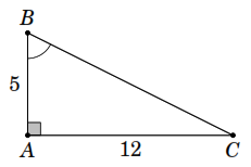 Tính tỉ số lượng giác của góc B trong hình bên. (ảnh 1)