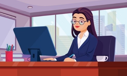 Where does she work? A. She works in an office. B. She works in a factory. C. She works in a nursing home. (ảnh 1)