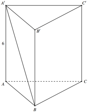 Trong \(\Delta AA'B\) vu&ocirc;ng tại \(A\) c&oacute;: \(AB = AA'.\cot \widehat {AA'B} = 6.\cot 60^\circ&nbsp; = 2\sqrt 3 \).  Gọi \(M\) l&agrave; trung điểm \(BC\) th&igrave; (ảnh 1)