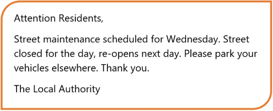 How long will the street be closed for maintenance? A. A full day B. 2 hours C. Two days D. Half a day (ảnh 1)