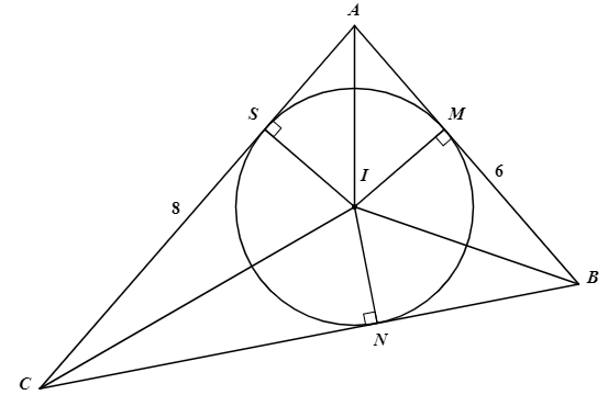 \(BM = 4 - 1 = 3\); \(AS = AM = 1 \Rightarrow SC = 5 - 1 = 4\) (ảnh 1)