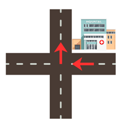 - How do we get to the hospital? - Go straight and turn left. (ảnh 2)