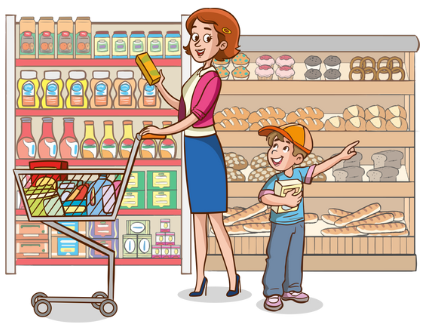 Last Friday, I was at the   _____ with my mom. (ảnh 1)