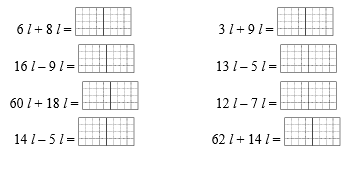 Tính nhẩm. 6 l + 8 l =... (ảnh 1)