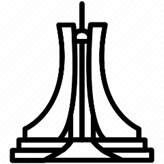 Mỗi hình vẽ dưới đây vẽ những đường nét chính của một công trình kiến trúc biểu tượng nổi tiếng trên thế giới. Hình nào không có trục đối xứng? (ảnh 1)