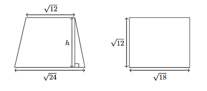 Biết rằng hình thang và hình chữ nhật như hình dưới đây có diện tích bằng nhau. (ảnh 1)