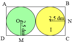 Diện tích của hình chữ nhật ABCD là ....dm2. (ảnh 1)