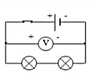 Một mạch điện gồm: Một nguồn điện có hiệu điện thế U, một công tắc chung cho hai bóng đèn mắc nối tiếp, biết cường độ dòng điện qua bóng đèn 2 là I2 = 0,5A. Vẽ và xác định chiều củ (ảnh 1)
