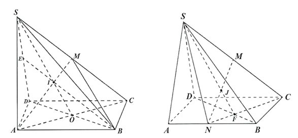 Cho h&igrave;nh ch&oacute;p S.ABCD c&oacute; đ&aacute;y l&agrave; h&igrave;nh b&igrave;nh h&agrave;nh. Gọi M l&agrave; trung điểm của SC. Gọi I giao điểm của đường thẳng AM v&agrave; mặt phẳng (SBD) (ảnh 1)